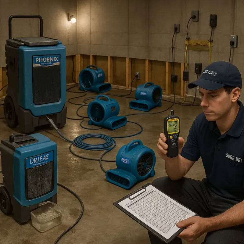 Structural Drying and Dehumidification process in Luce County, MI